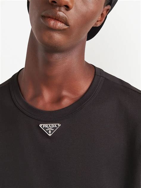 prada plaque t shirt|prada cettire men's shirt.